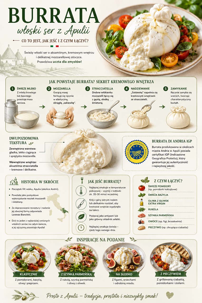 Burrata - jak powstaje, z czym łączyć i jak podawać?