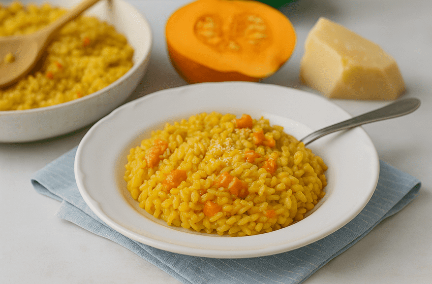 Przepis na kremowe risotto z dynią i Parmigiano Reggiano