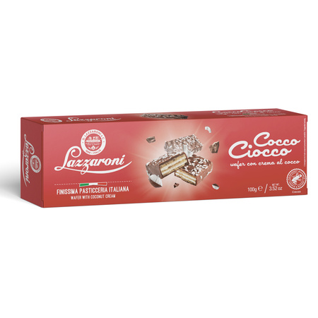 Lazzaroni Coccociocco - włoskie wafelki z kremem kokosowym w mlecznej czekoladzie 100g