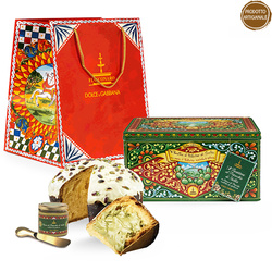 Fiasconaro Dolce&Gabbana Panettone Pistacchio - włoska babka w kolekcjonerskiej puszce ze słoiczkiem kremu pistacjowego 500g + 100g