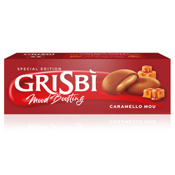 Grisbì Caramello Mou - włoskie ciastka z nadzieniem karmelowym 112g edycja limitowana