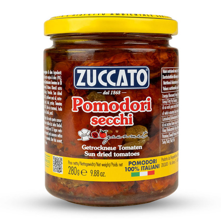 Zuccato Pomodori Secchi - suszone pomidory w oliwie z dodatkiem kaparów 280g