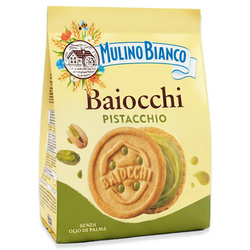 Mulino Bianco Baiocchi Pistacchio - włoskie ciastka z kremem pistacjowym 240g