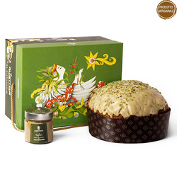 Angelo Inglima Panettone Pistacchio - włoska babka pistacjowa ze słoiczkiem kremu pistacjowego 1000g + 200g