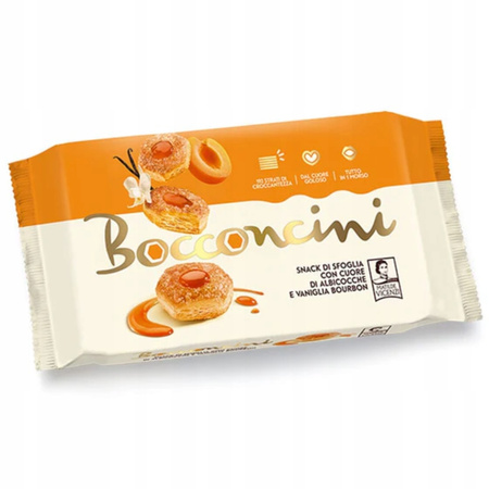 Matilde Vicenzi Bocconcini Albicocche - włoskie ciastka z nadzieniem morelowo-waniliowym 90g