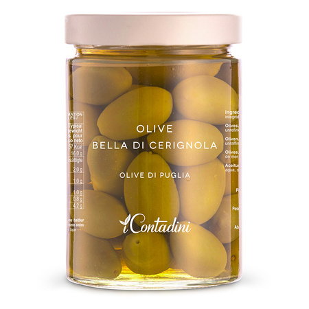 iContadini Olive Bella di Cerignola - apulijskie duże oliwki z pestką 550g