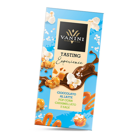 Vanini Cioccolato Popcorn Caramellato e Sale - czekolada mleczna z karmelem 75g