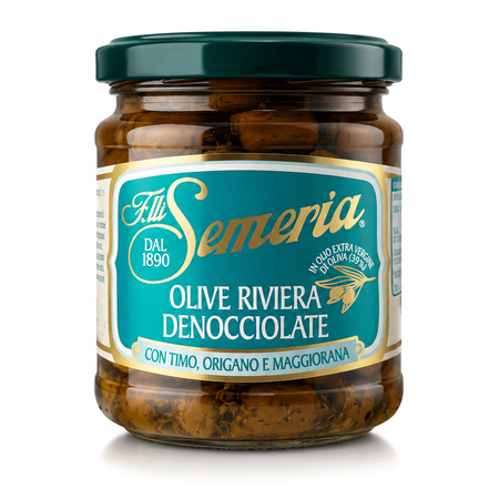 Fratelli Semeria Olive Riviera Denocciolate - włoskie oliwki bez pestki 180g