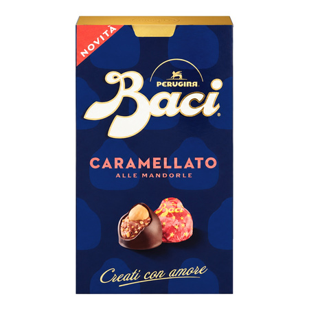 Perugina Baci Caramellato - włoskie pralinki karmelowe z nadzieniem gianduia i migdałami 200g