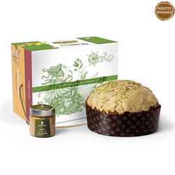 Angelo Inglima Panettone Pistacchio - włoska babka pistacjowa ze słoiczkiem kremu pistacjowego 1000g + 200g