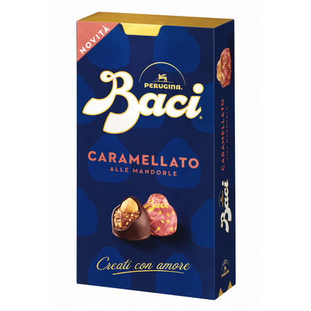Perugina Baci Caramellato - włoskie pralinki karmelowe z nadzieniem gianduia i migdałami 200g