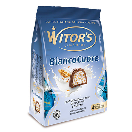 Witor’s Praline Bianco Cuore - praliny z nadzieniem śmietankowym i chrupiącymi płatkami 200g