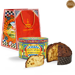 Fiasconaro Dolce&Gabbana Panettone Agrumi e Zafferano - włoska babka z cytrusami i szafranem w kolekcjonerskiej puszce 500g