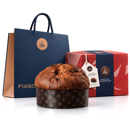 Fiasconaro Panettone Tradizionale - włoska babka z kandyzowaną pomarańczą i rodzynkami w winie 750g