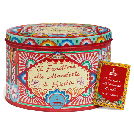 Fiasconaro Dolce&Gabbana Panettone alle Mandorle - włoska babka z sycylijskimi migdałami w kolekcjonerskiej puszce 1kg