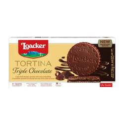 Loacker Tortina Triple Chocolate - potrójnie czekoladowe wafle z ciemną czekoladą 126g