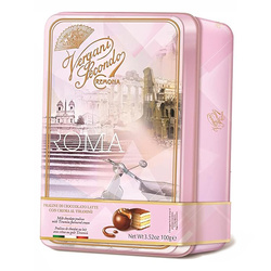 Vergani Roma Tiramisu - włoskie praliny z mlecznej czekolady z kremem tiramisu w ozdobnej puszce 100g
