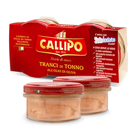 Callipo Tranci di Tonno all' Olio - kawałki tuńczyka w oliwie z oliwek 2x70g