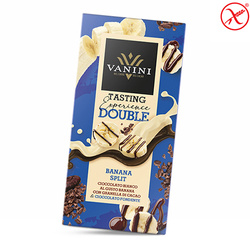 Vanini Double Banana Split - włoska czekolada biała i gorzka o smaku banana z chrupiącymi ziarnami kakao 85g