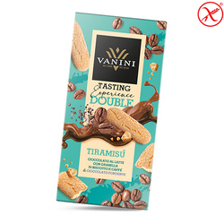 Vanini Double Tiramisu - włoska czekolada mleczna i gorzka z kawałkami ciasteczek i kawą 85g