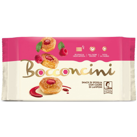 Matilde Vicenzi Bocconcini Lamponi - kruche ciastka z nadzieniem malinowym 90g