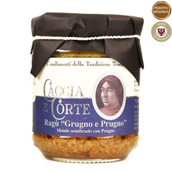 Caccia e Corte Ragù Grugno e Prugno - toskański biały sos z mięsa wieprzowego z dodatkiem śliwek 180g