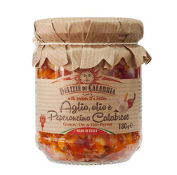 Delizie di Calabria Aglio, Olio e Peperoncino Calabrese - sos z czosnku, oliwy i papryczki chili 180g