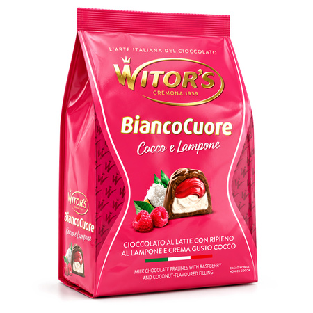 Witor’s Praline Bianco Cuore Cocco e Lampone - włoskie praliny z nadzieniem kokosowo-malinowym 200g