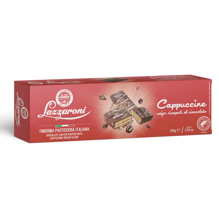 Lazzaroni Cappuccine - włoskie wafelki z kremem cappuccino w czekoladzie 100g