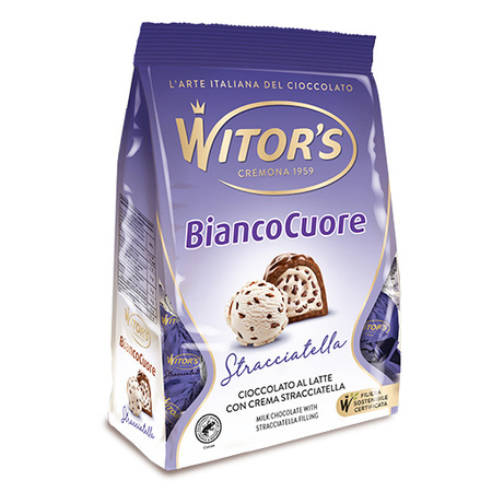 Witor’s Praline Bianco Cuore Stracciatella - włoskie praliny z nadzieniem śmietankowym 200g