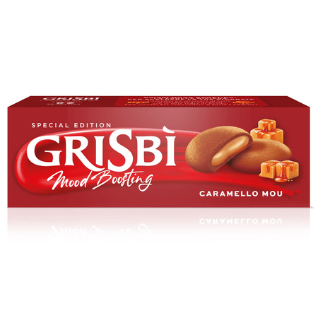 Grisbì Caramello Mou - włoskie ciastka z nadzieniem karmelowym 112g edycja limitowana