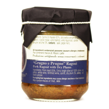 Caccia e Corte Ragù Grugno e Prugno - toskański biały sos z mięsa wieprzowego z dodatkiem śliwek 180g