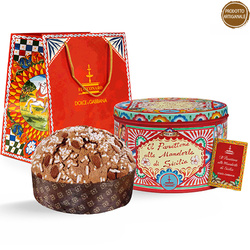 Fiasconaro Dolce&Gabbana Panettone alle Mandorle - włoska babka z sycylijskimi migdałami w kolekcjonerskiej puszce 1kg