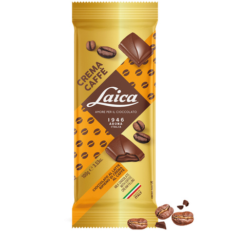 Laica Cioccolato Crema Caffe - włoska czekolada mleczna z nadzieniem kawowym 100g
