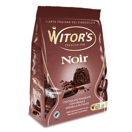 Witor’s Praline Noir - praliny w ciemnej czekoladzie z nadzieniem kakaowym i ziarnami kakao 200g