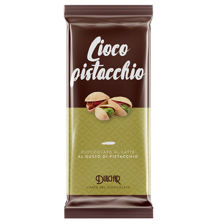 Dulciar Ciocopistacchio - włoska czekolada mleczna z pistacjami 80g