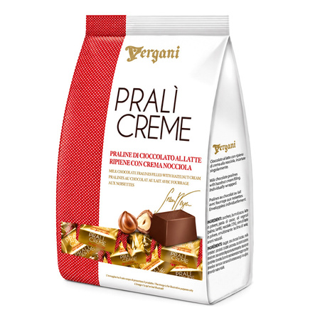 Vergani Prali Creme Nocciola - włoskie praliny czekoladowe z kremem orzechowym 95g