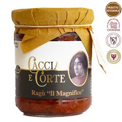 Caccia e Corte Ragù Il Magnifico - toskański sos z mięsa wołowego Chianina i wieprzowego Cinta Senese 180g