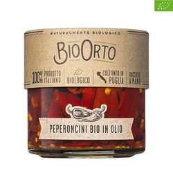 BioOrto Peperoncini Bio - włoskie ostre papryczki w oliwie 175g