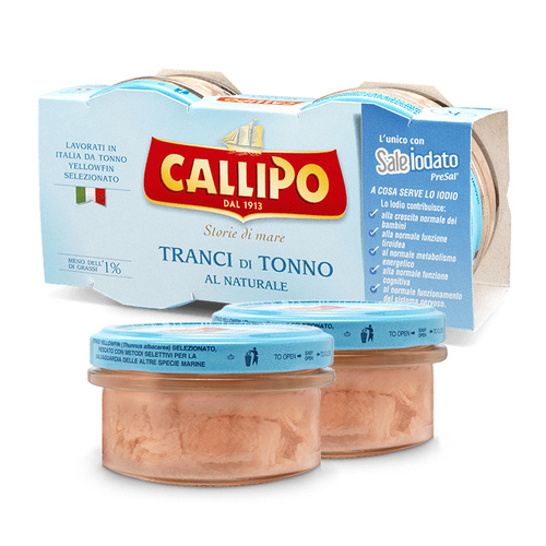 Callipo Tranci di Tonno al Naturale - kawałki tuńczyka w sosie własnym 2x80g
