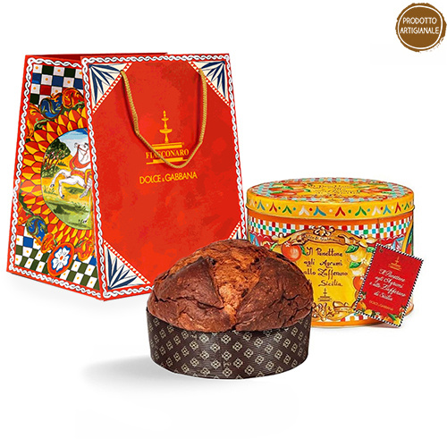 Fiasconaro Dolce&Gabbana Panettone Agrumi e Zafferano - włoska babka z cytrusami i szafranem w kolekcjonerskiej puszce 500g