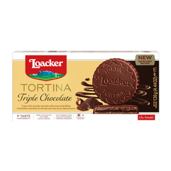 Loacker Tortina Triple Chocolate - potrójnie czekoladowe wafle z ciemną czekoladą 126g