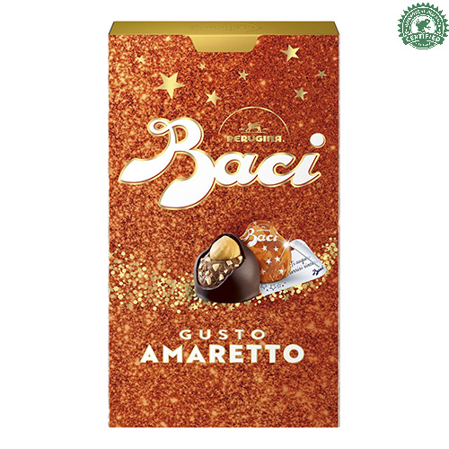 Perugina Baci Amaretto - włoskie pralinki o smaku ciasteczek Amaretto z orzechem laskowym 150g
