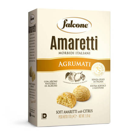 Falcone Amaretti Agrumati - miękkie ciasteczka cytrusowe 170g