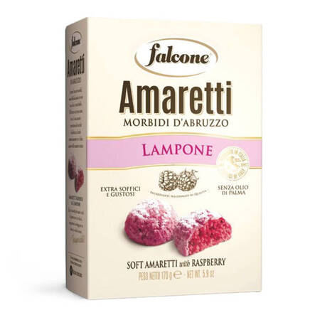 Falcone Amaretti Lampone - miękkie ciasteczka malinowe 170g