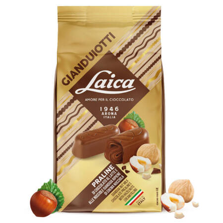 Laica Gianduiotti Crema Nocciola - włoskie praliny z czekolady gianduia z kremem orzechowym 90g