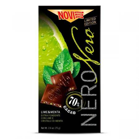 Novi Nero - włoska czekolada z limonką i miętą 75g
