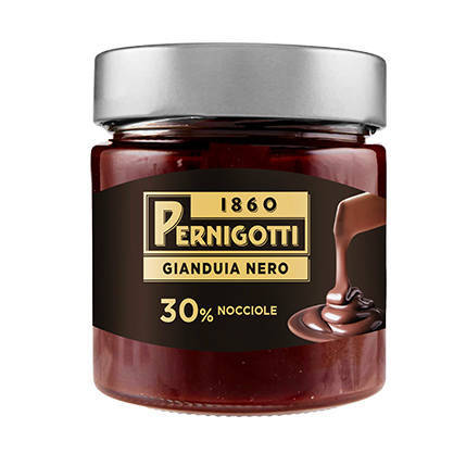 Pernigotti Crema Gianduia Nero - krem do smarowania z ciemnej czekolady Gianduia i orzechów laskowych 200g
