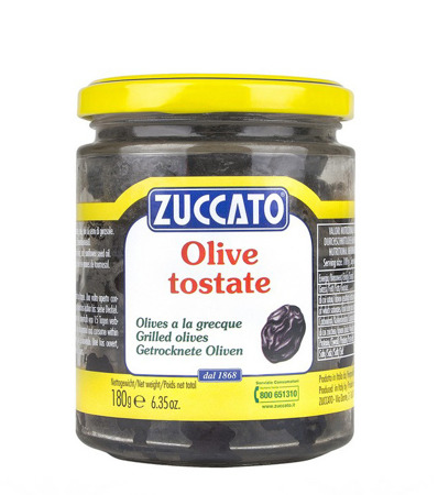 Zuccato Olive Tostate - oliwki czarne opiekane 180g