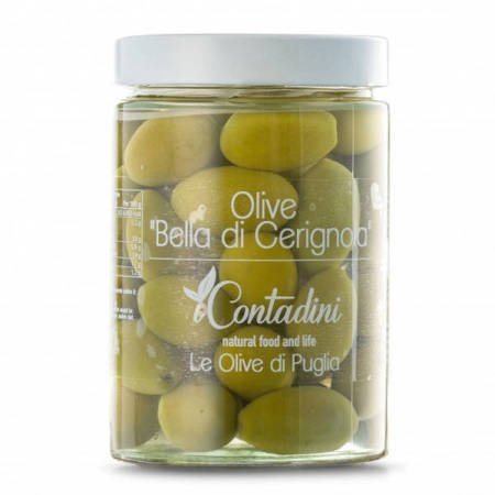 iContadini Olive Bella di Cerignola - apulijskie duże oliwki z pestką 550g